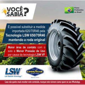 PNEU LSW 650/70R46 OPTITRAC 181D TL - GOODYEAR  - (PREÇO PROMOCIONAL)